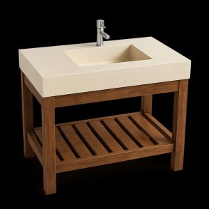 mesada baÑo + bacha integrada en marmol